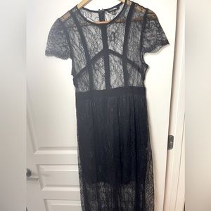 Black Lace Overlay Dress
